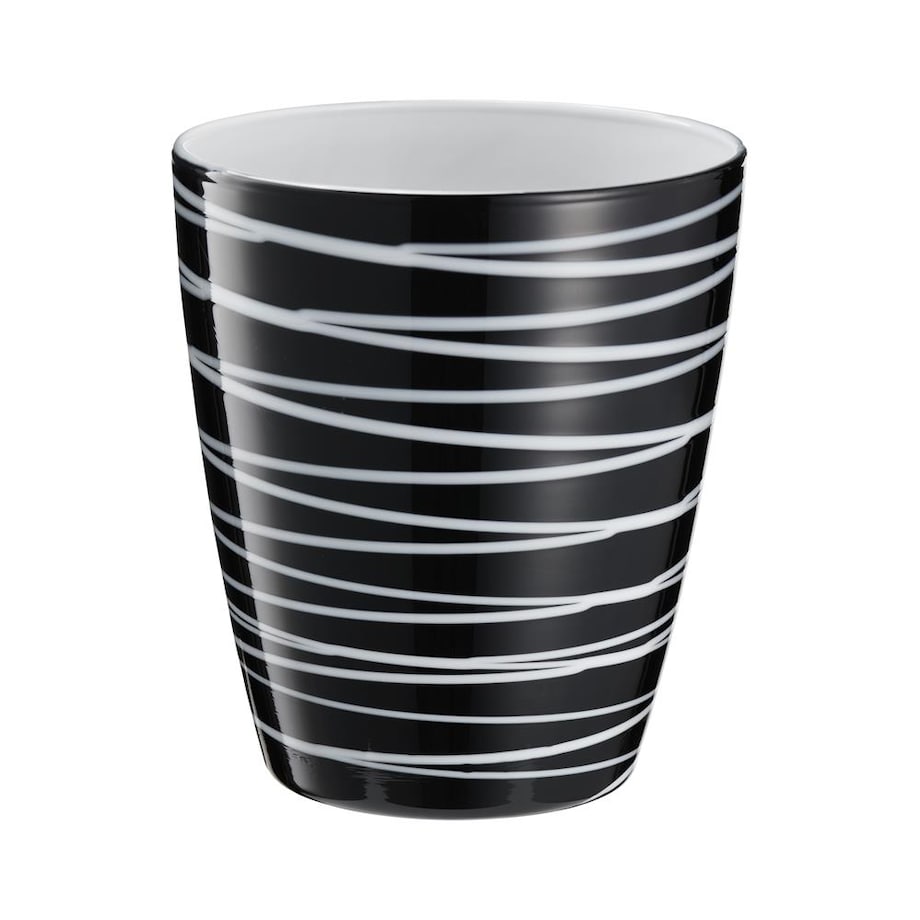 VILLA ITALIA Szklanka ze szkła topionego czarno biała 360 ml NEBBIA