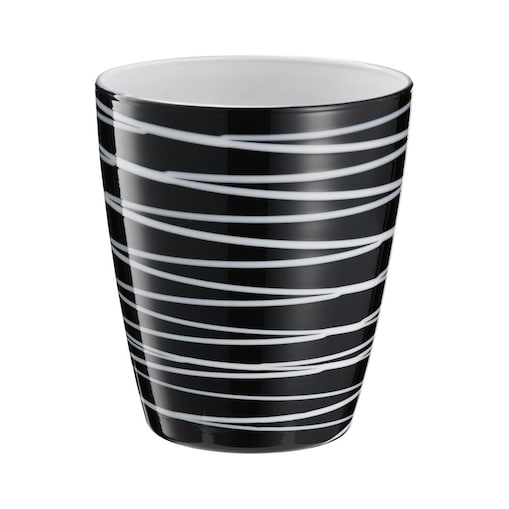 VILLA ITALIA Szklanka ze szkła topionego czarno biała 360 ml NEBBIA