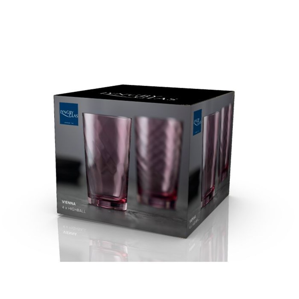 Szklanki wysokie Vienna 400 ml 4 sztuki fioletowe 31723