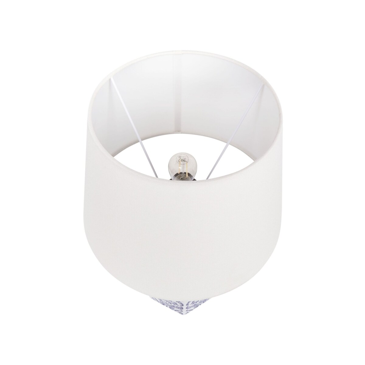 Lampa stołowa porcelanowa biało-niebieska MARCELIN