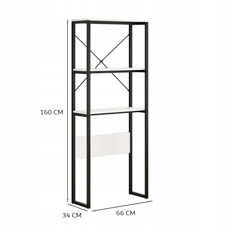 Regał Szafka Łazienkowa Nad Toaletę Pralkę Loft Industrialny Półki 160 Cm