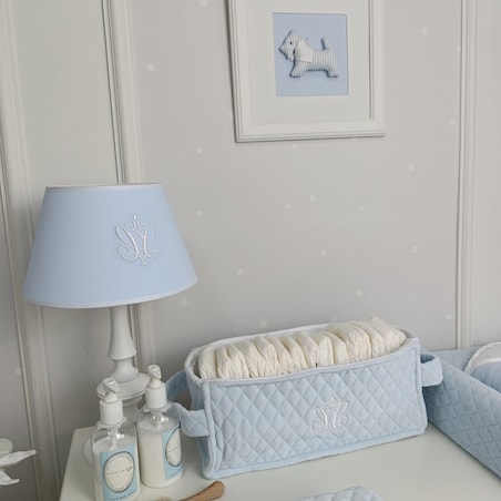 Pojemnik na pieluchy pikowany błękitny