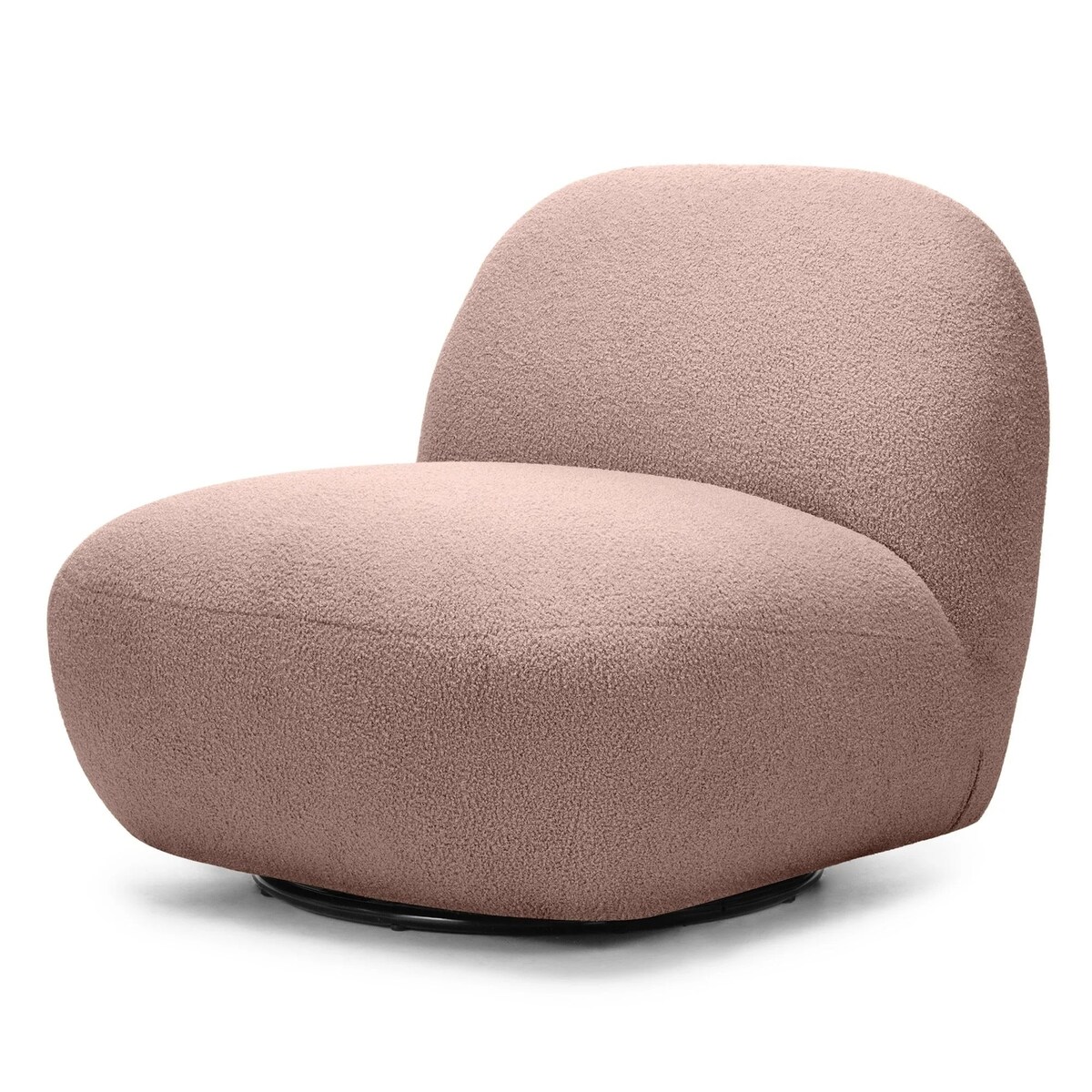 Fotel obrotowy 73x85x85 cm TENNO-3 bouclé różowy
