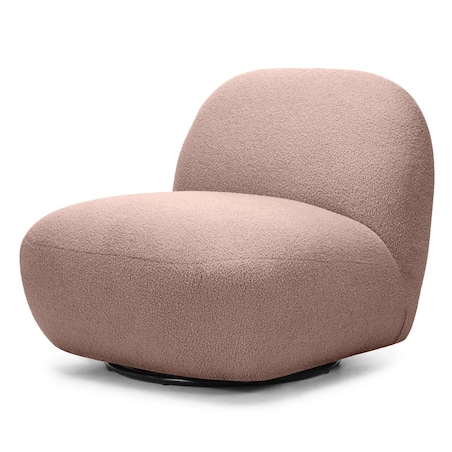 Fotel obrotowy 73x85x85 cm TENNO-3 bouclé różowy