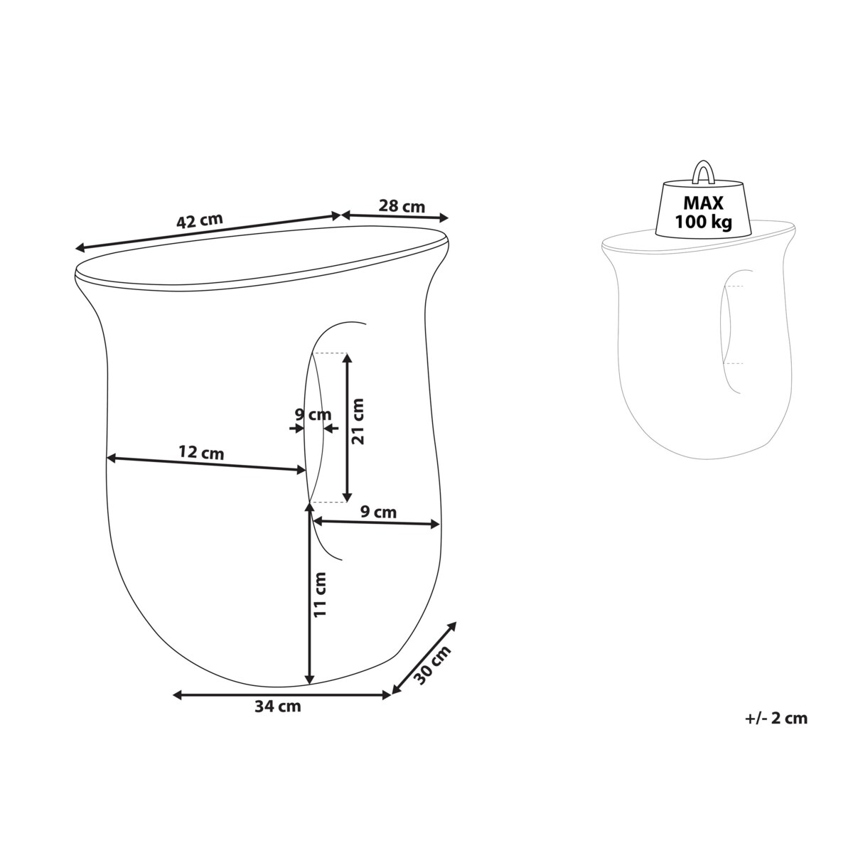 Stolik pomocniczy IDRO Pomarańczowy
