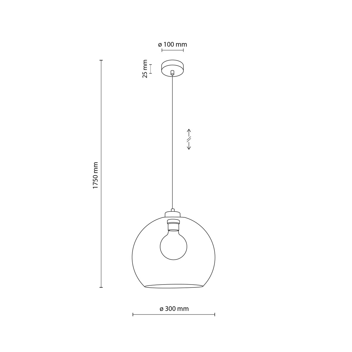 Kopułowa lampa wisząca Cubus 2064M TK Lighting szklana przydymiona