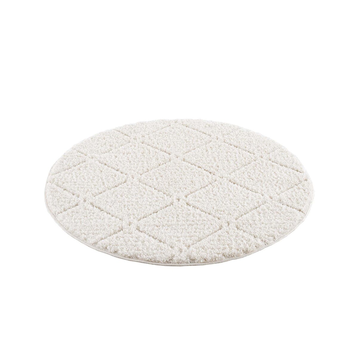 Dywan okrągły z efektem high low geometryczny romby Focera 29970 Krem 160x160