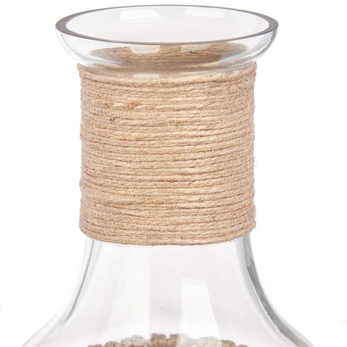 Ozdobna butelka w plecionce ze sznurka