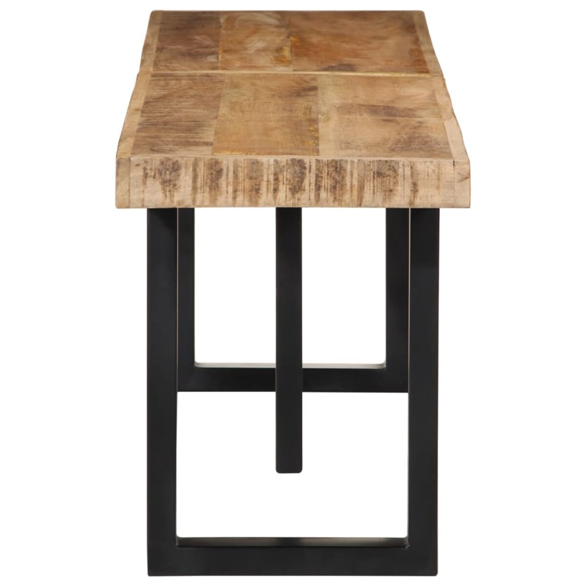 vidaXL Ławka, 160 cm, lite, surowe drewno mango i stal