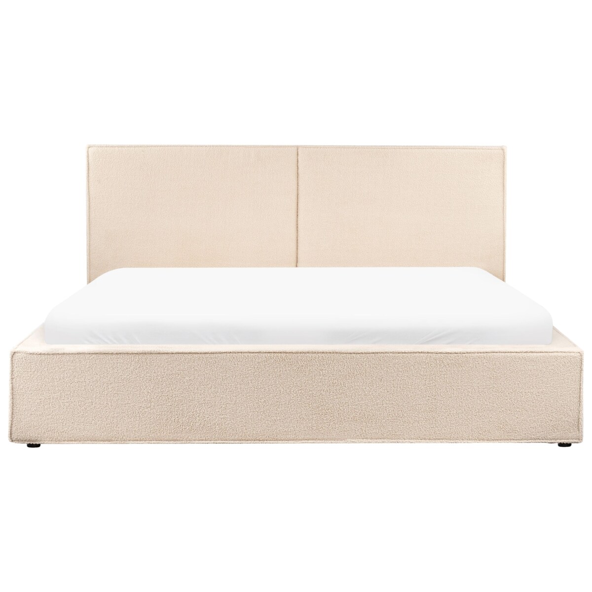 Łóżko z pojemnikiem Boucle MOISSAC 180 x 200 cm Beżowy