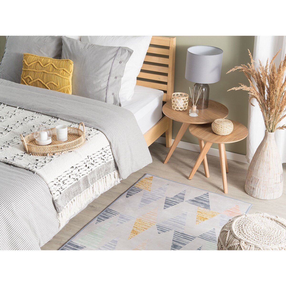 Dywan 80 x 150 cm szaro-żółty YAYLA