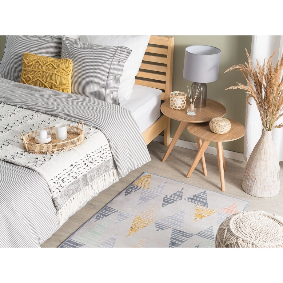 Dywan 80 x 150 cm szaro-żółty YAYLA