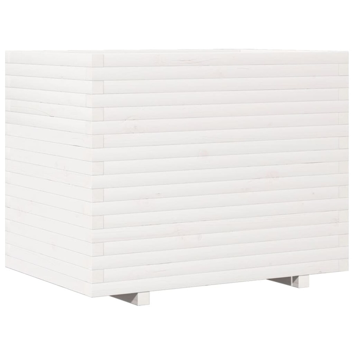 vidaXL Donica ogrodowa, biała, 90x60x72,5 cm, lite drewno sosnowe