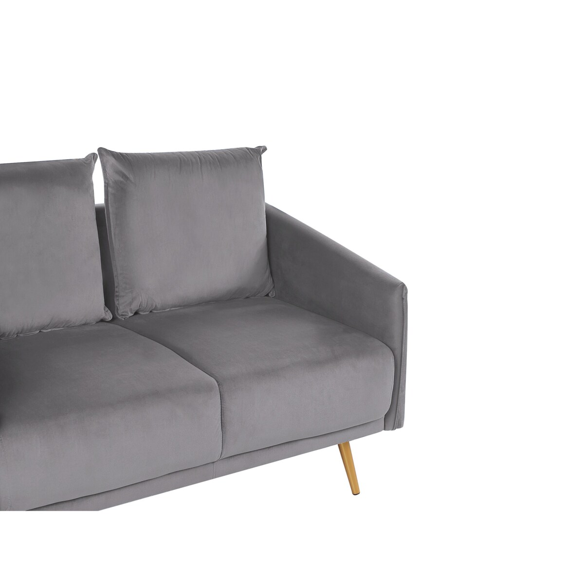 Sofa 2-osobowa welurowa szara MAURA