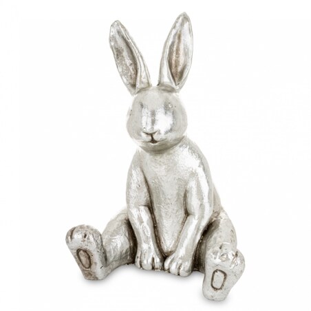 Dekoracja - króliczek 39,5x26,5x30 cm WITEK srebrny