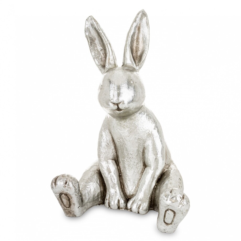 Dekoracja - króliczek 39,5x26,5x30 cm WITEK srebrny