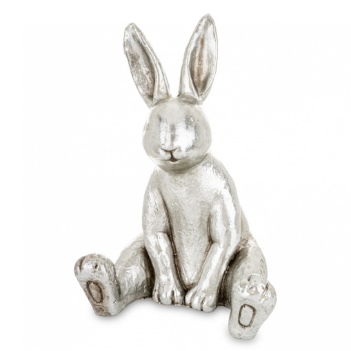 Dekoracja - króliczek 39,5x26,5x30 cm WITEK srebrny