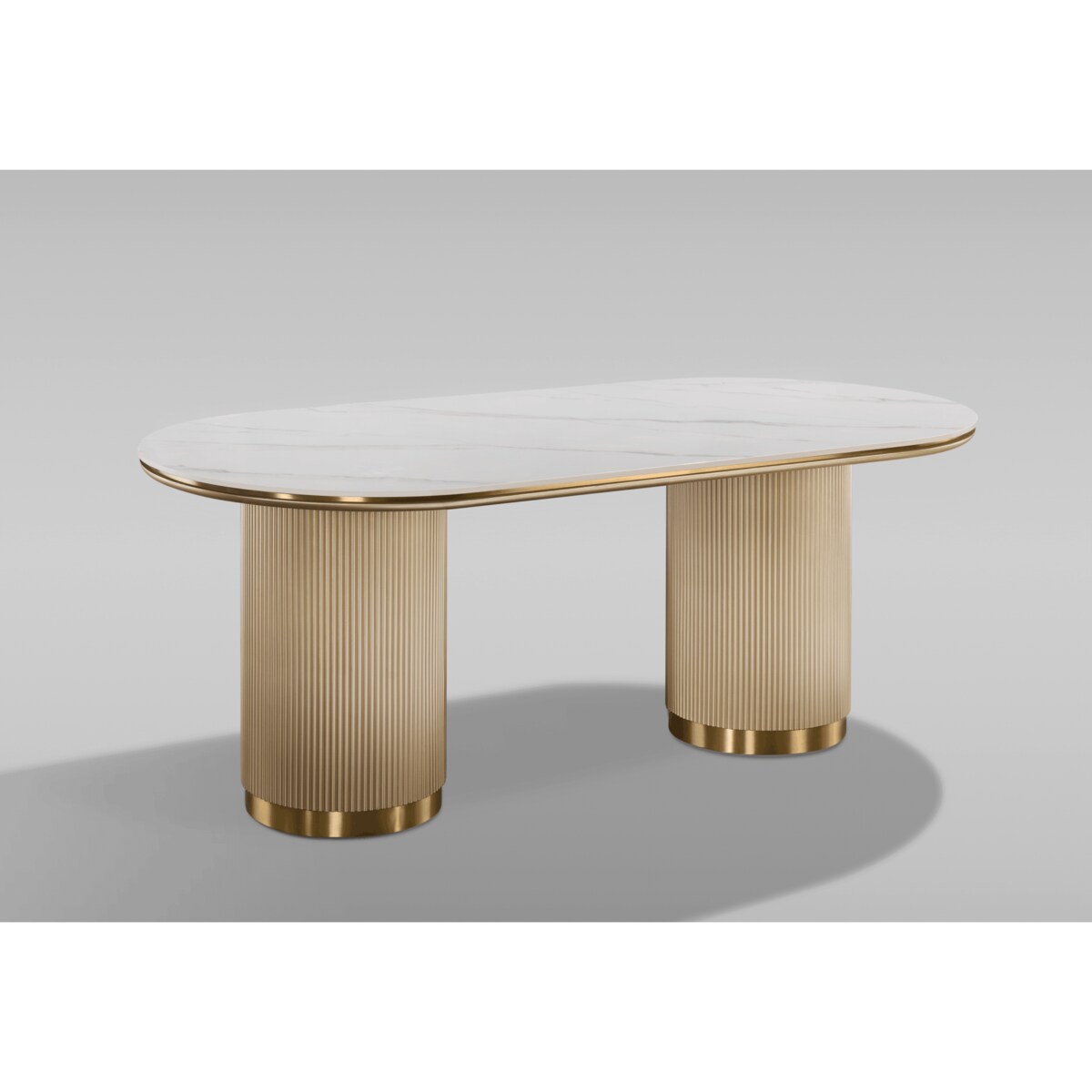 Stół glamour złoty owalny Luna Gold 180×90x75