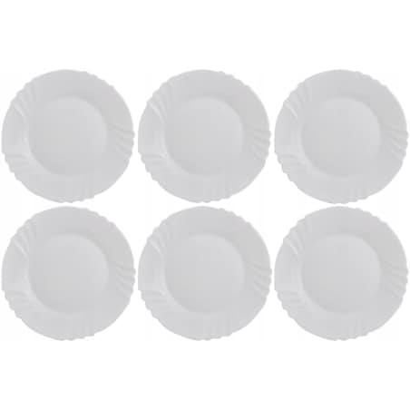 TALERZE DESEROWE EBRO bormioli 6x 20 cm BIAŁE na ciasto desery jedzenie