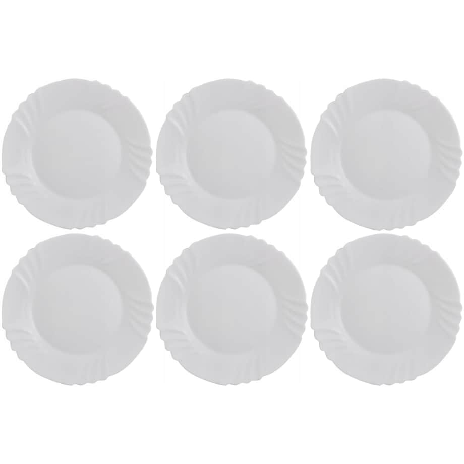 TALERZE DESEROWE EBRO bormioli 6x 20 cm BIAŁE na ciasto desery jedzenie