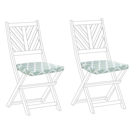 Zestaw 2 poduszek na krzesła ogrodowe w romby zielono-biała TERNI