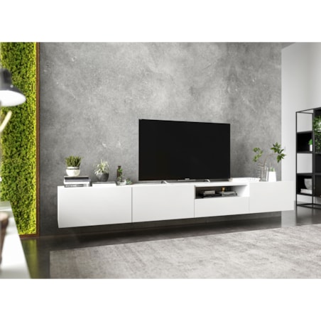 Wisząca Szafka RTV Komoda Loft Biały MAT szuflada 120 cm