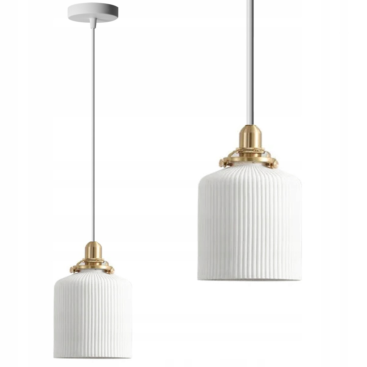 Lampa Sufitowa Wisząca Ceramiczna Biała White