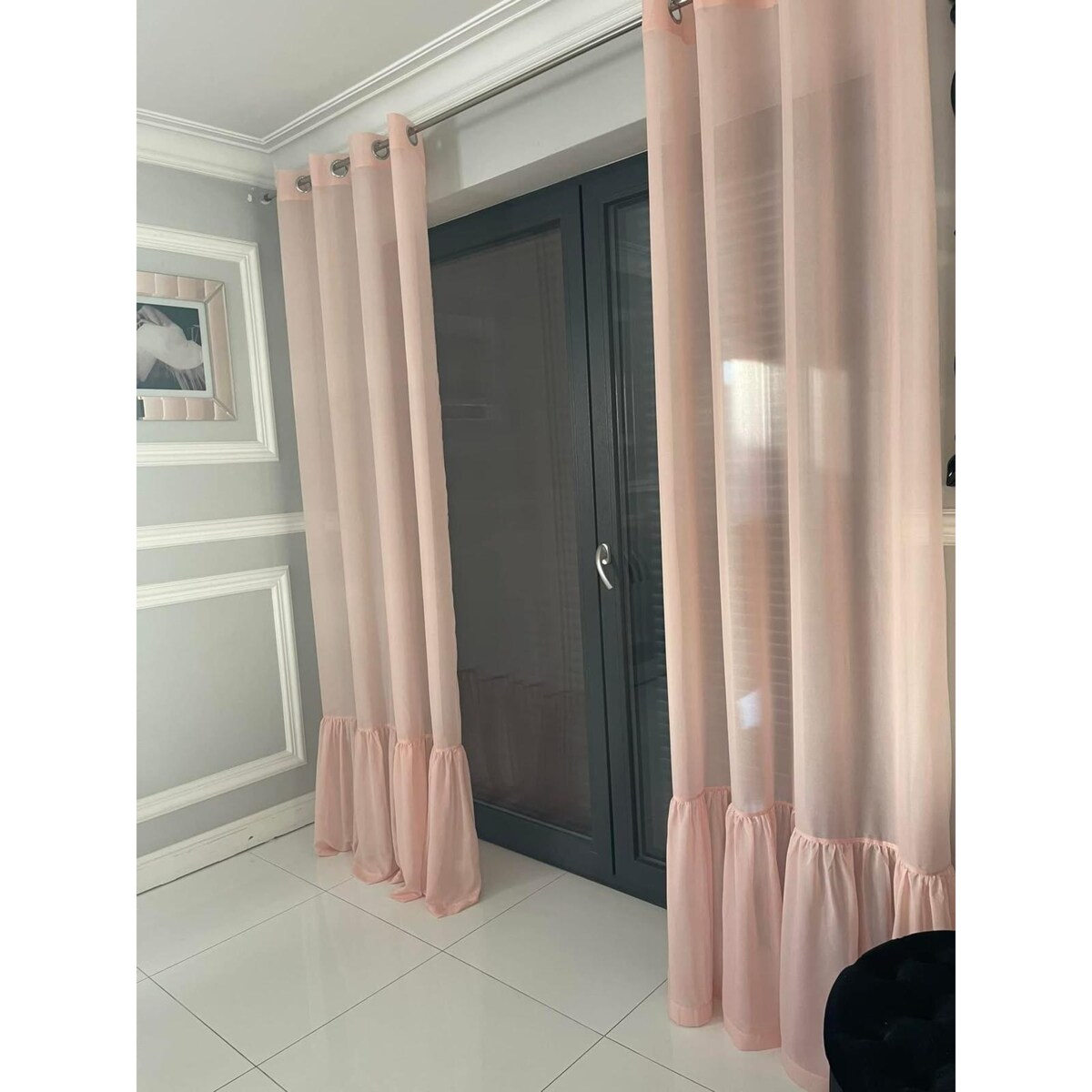 firana "pleat" z falbanką 140x250 cm