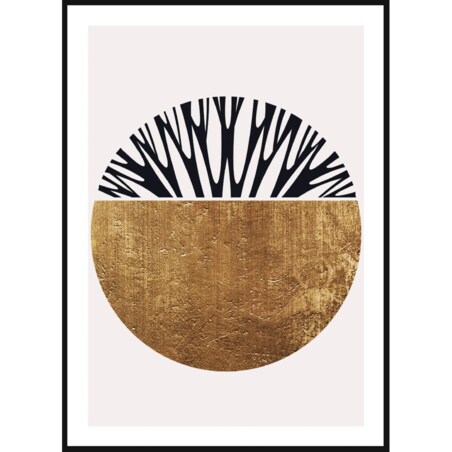 Poster Story, Plakat, Obraz - Abstrakcyjny Złoty Półkrąg, wymiary 21 x 30 cm