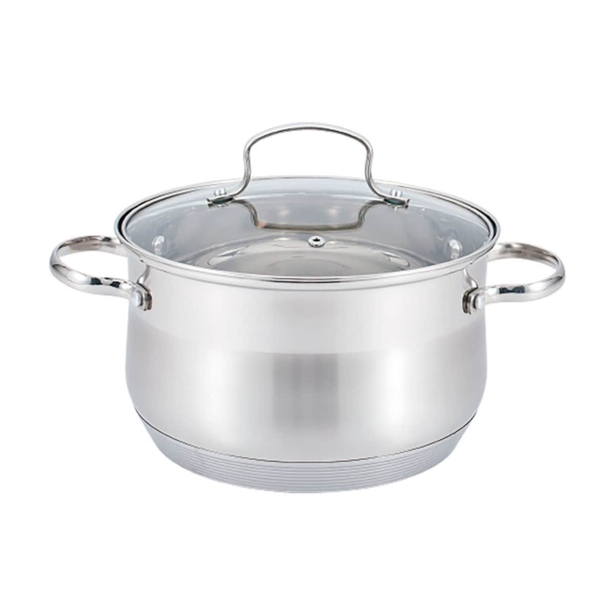Garnek stalowy z pokrywką na indukcję gaz duży 24cm 6.5L MAESTRO