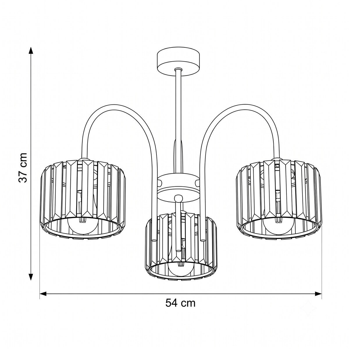 lampa sufitowa wisząca 3 punktowa edylit glamour