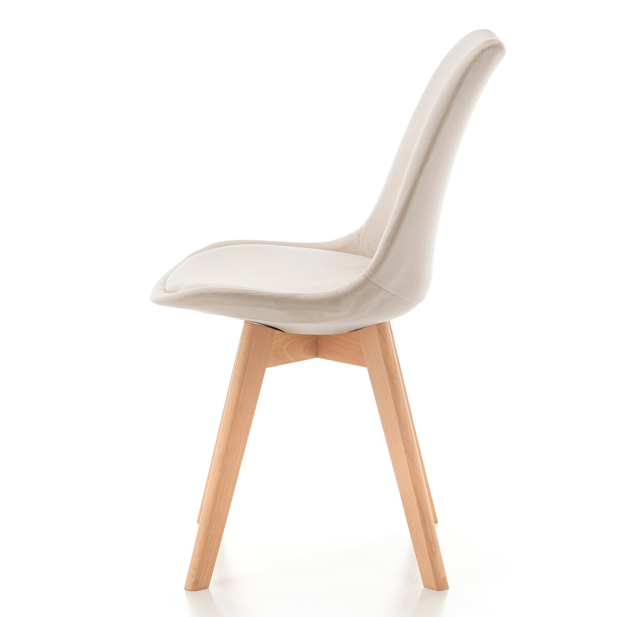 Krzesło skandynawskie z poduszką welurowe DUBLIN beżowe