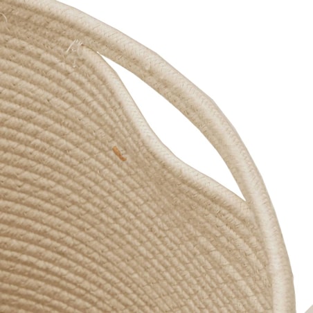 vidaXL Kosz z pokrywą, czarno-beżowy, Ø37x50 cm, bawełna