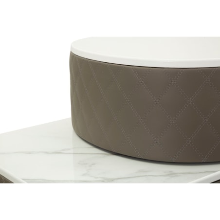 Toaletka z taboretem Sharon, 120 x 40 x 75 cm, zestaw do makijażu, szary, złoty, styl glamour, Mauro Ferretti