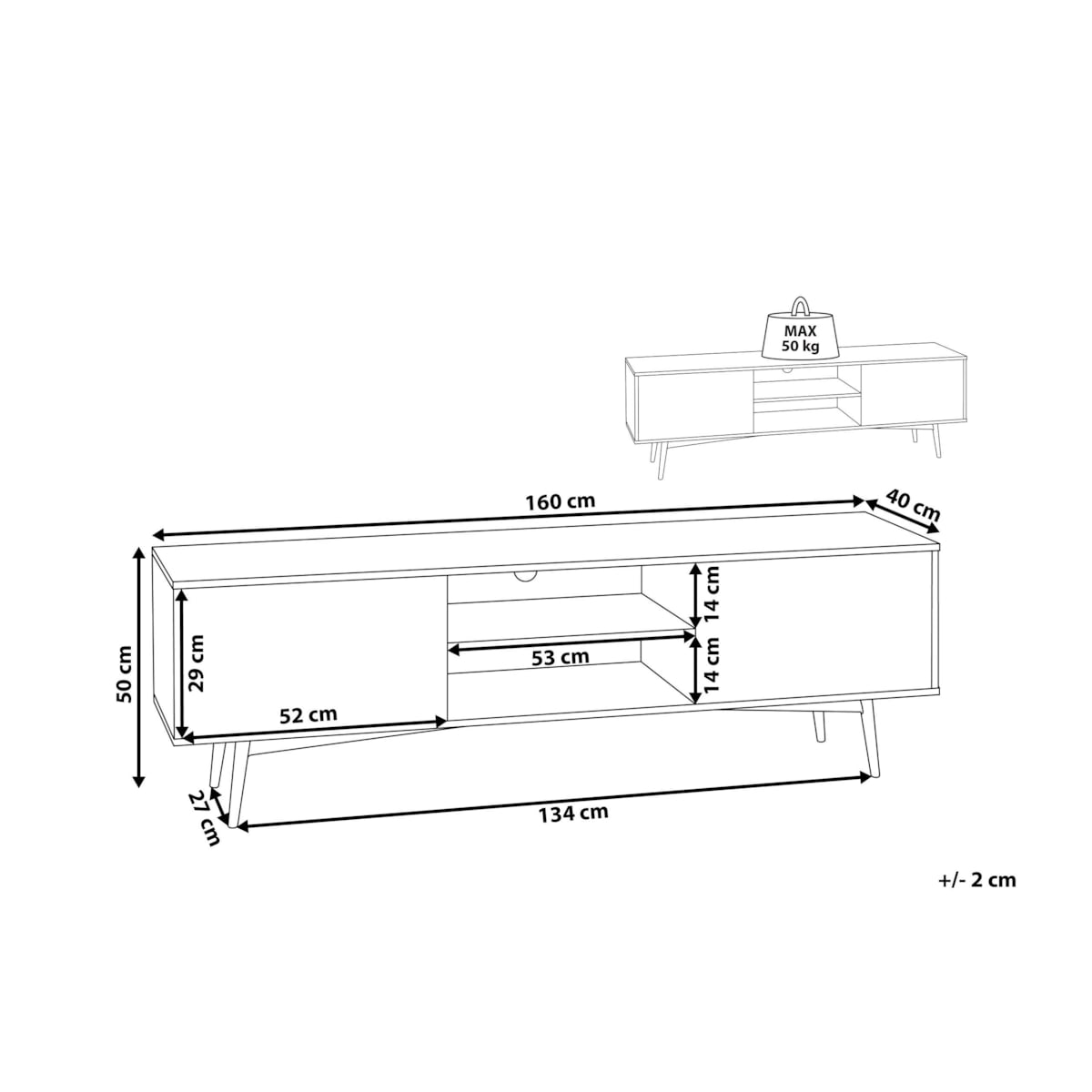 Szafka RTV jasne drewno TORVI