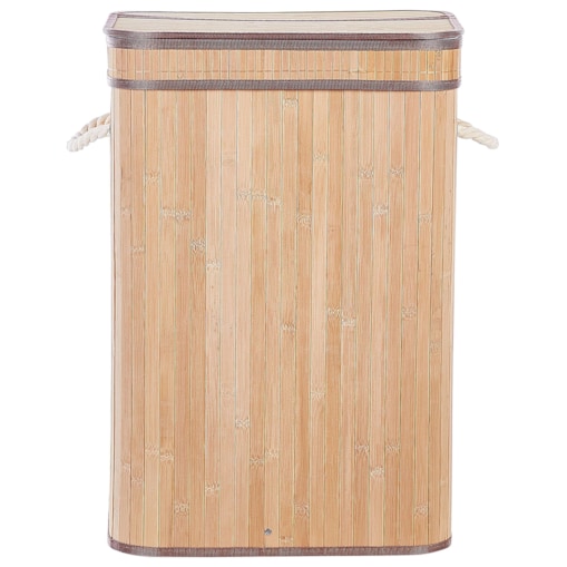 Kosz bambusowy z pokrywą jasne drewno KALUTARA