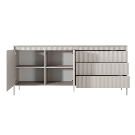 Komoda dwudrzwiowa z szufladami 81,4x187,1 cm LEMAL- big beżowy