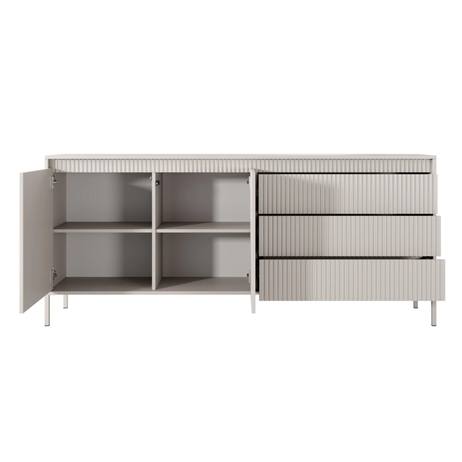 Komoda dwudrzwiowa z szufladami 81,4x187,1 cm LEMAL- big beżowy