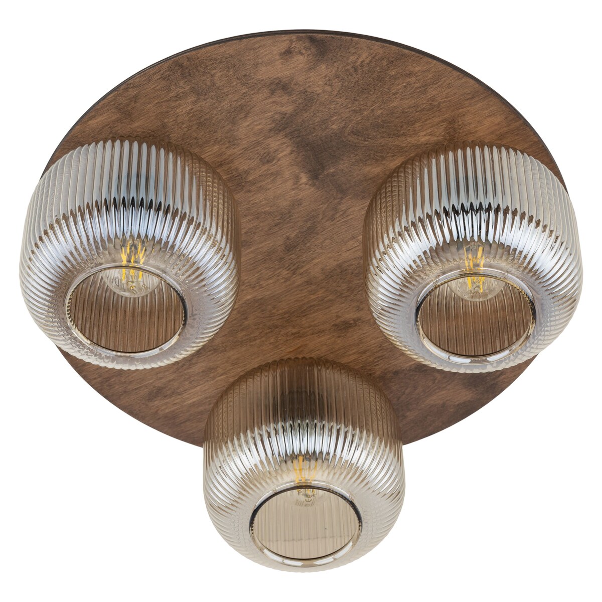 Lampa sufitowa TK Lighting SALVIA BROWN 11068 brązowa 3xE14 metal szkło drewno 42 cm
