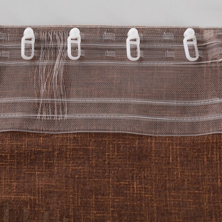 Zasłona BASIC na taśmie marszczącej 130x280 cm brąz 1szt. 130x280 brązowy