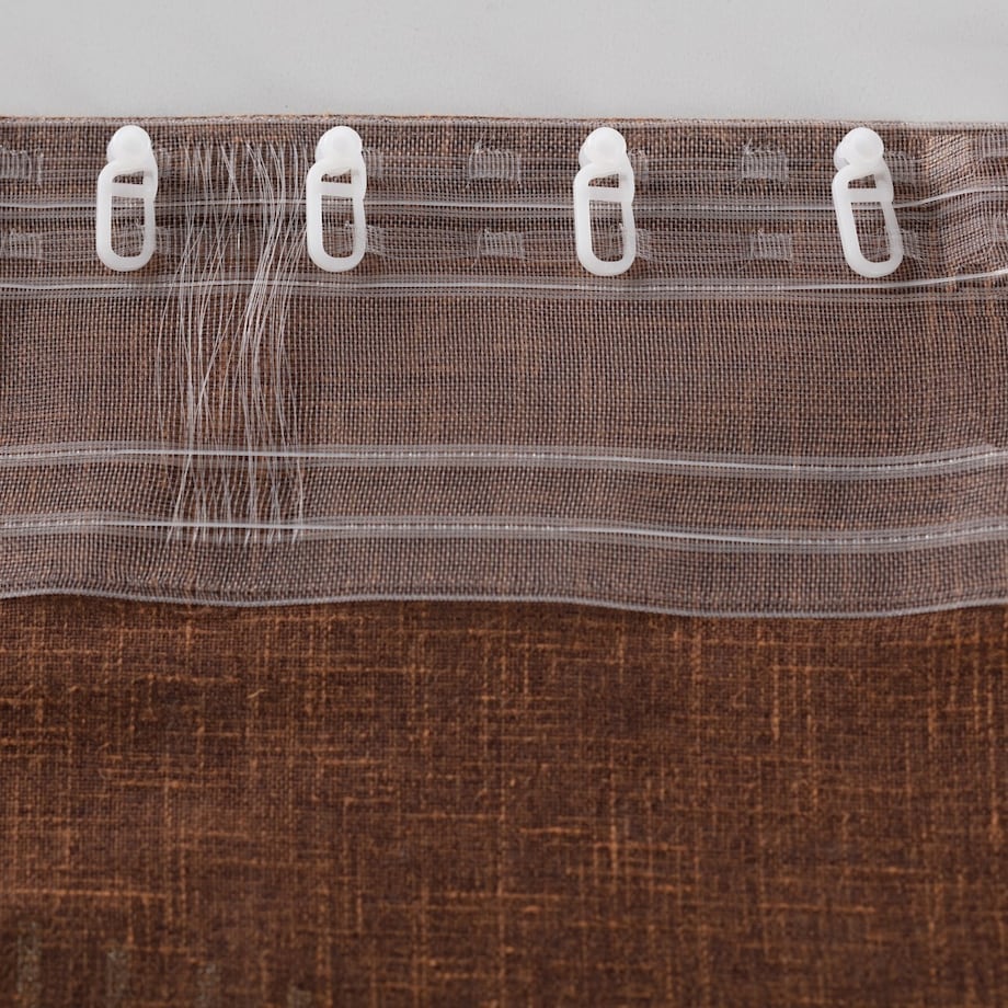 Zasłona BASIC na taśmie marszczącej 130x280 cm brąz 1szt. 130x280 brązowy