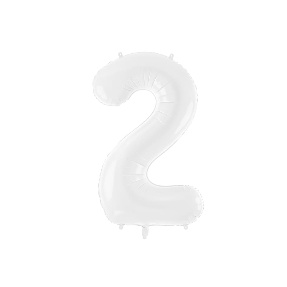 Balon foliowy Cyfra ''2'', 86 cm, biały
