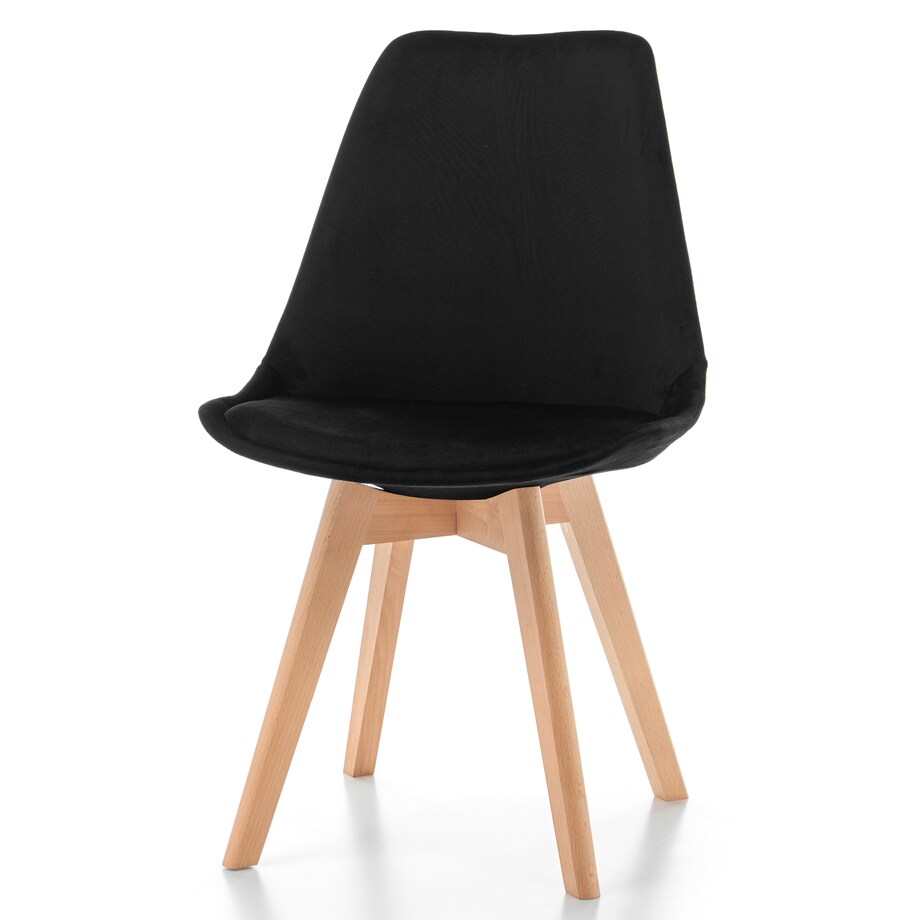 Krzesło skandynawskie z poduszką welurowe DUBLIN czarne