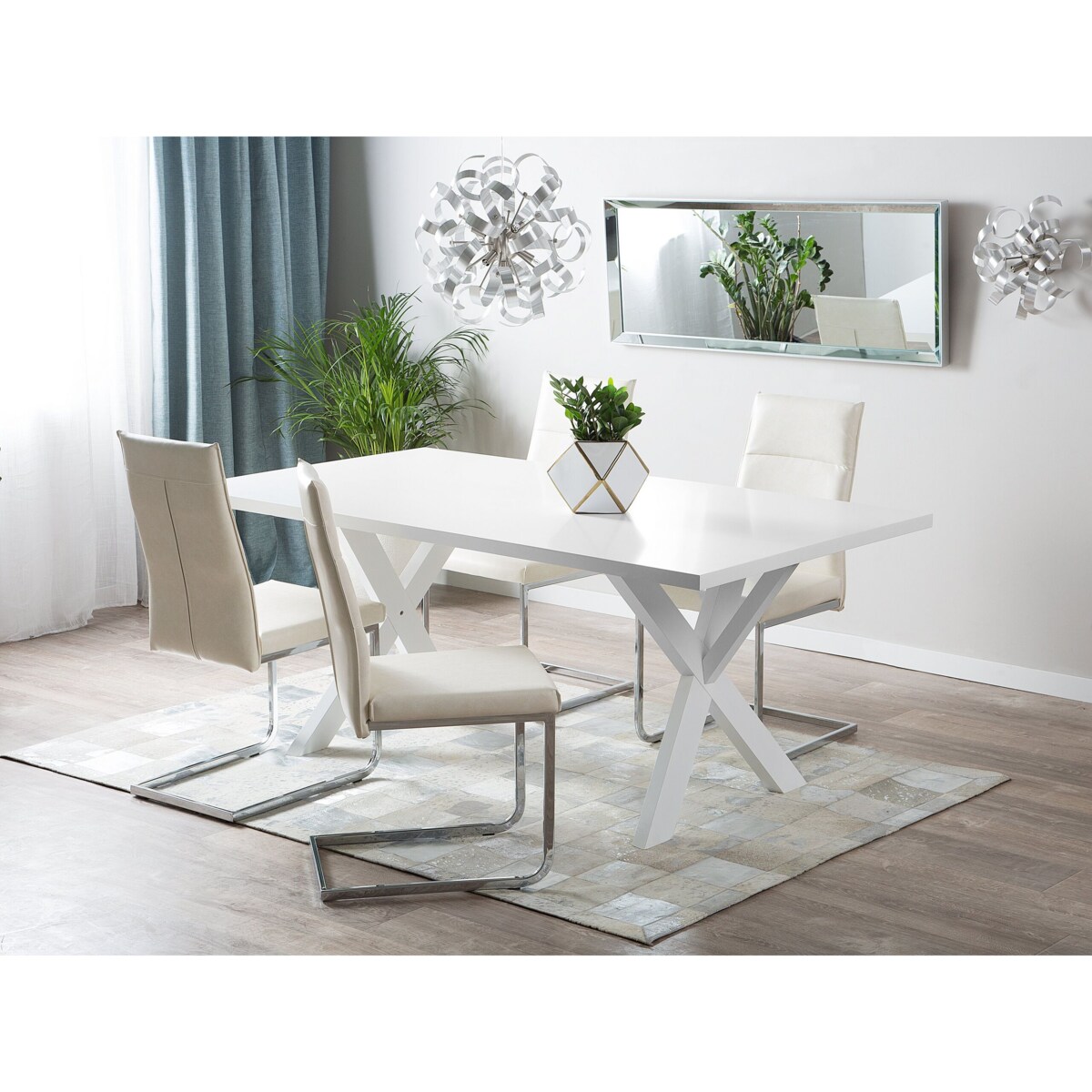 Stół do jadalni 180 x 100 cm biały LISALA