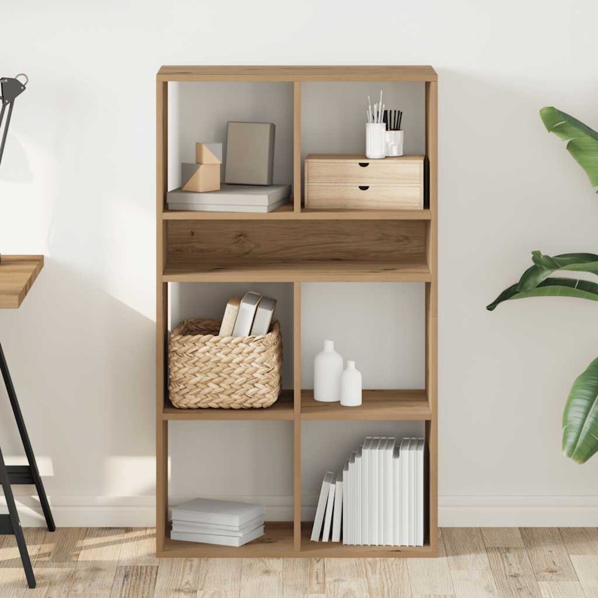 vidaXL Szafka na książki, dąb artisan, materiał drewnopochodny