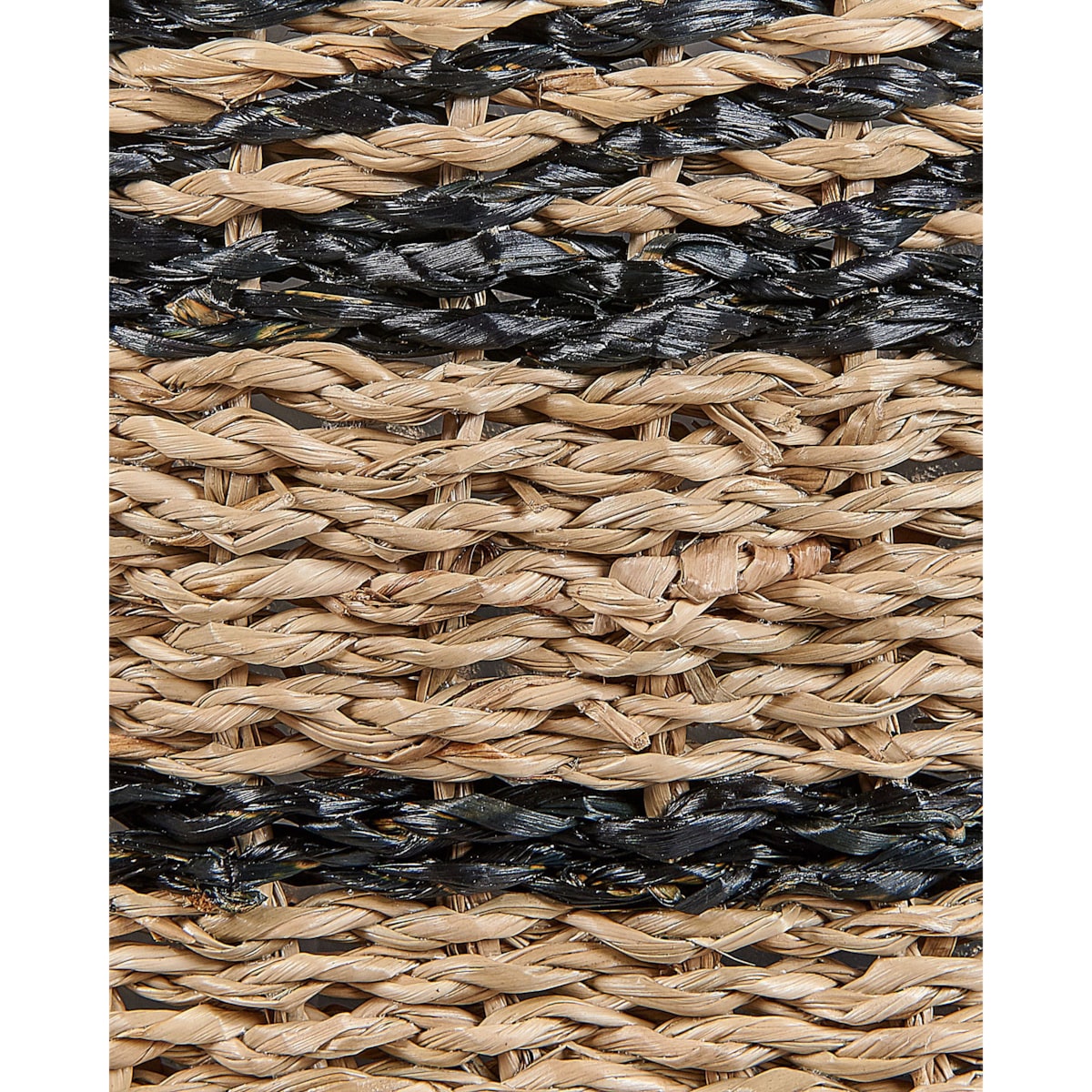 Zestaw 3 koszy na kwiaty z trawy morskiej naturalny z czarnym RASBORA