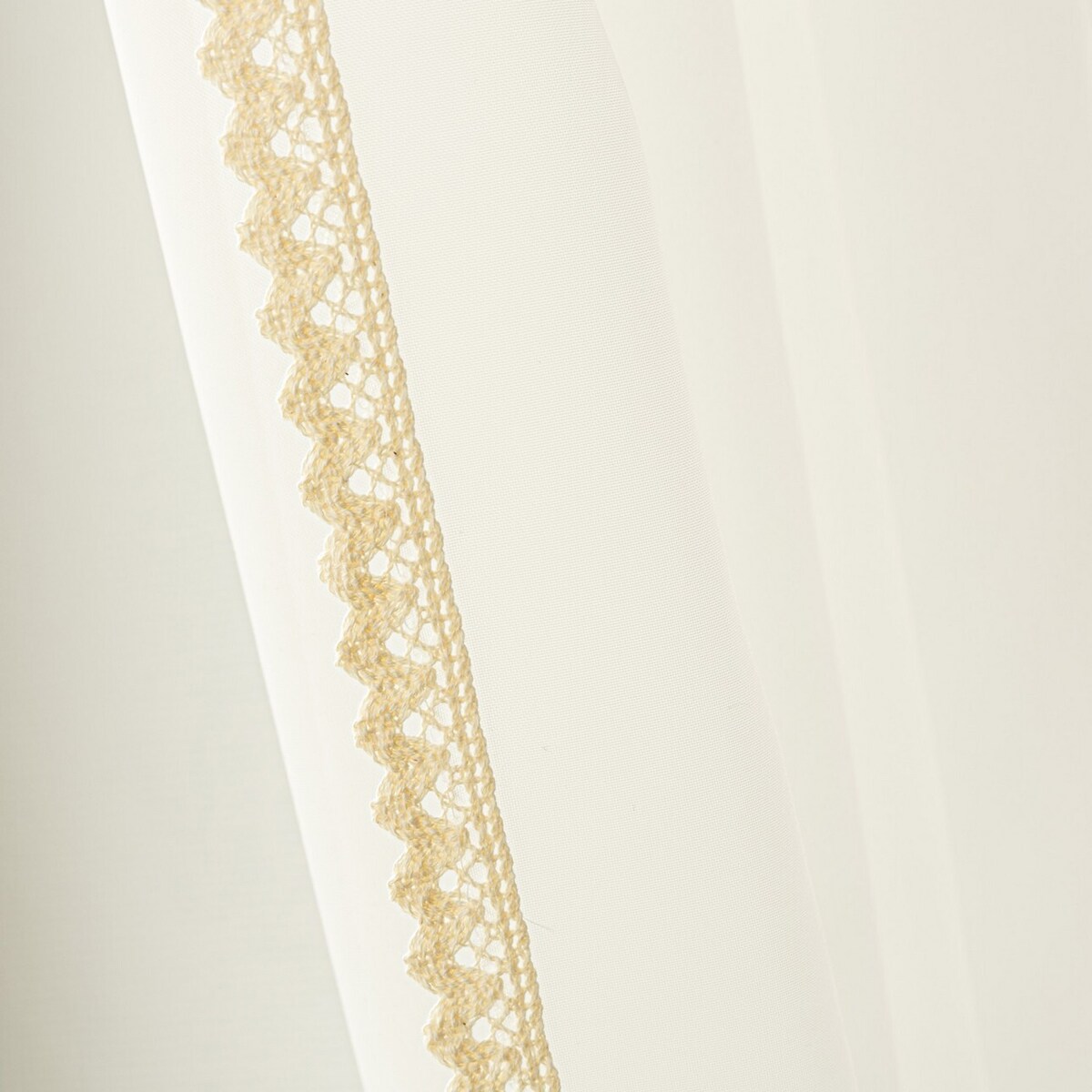 Firany z koronką Lily 2 szt. krótkie 140x170 ecru