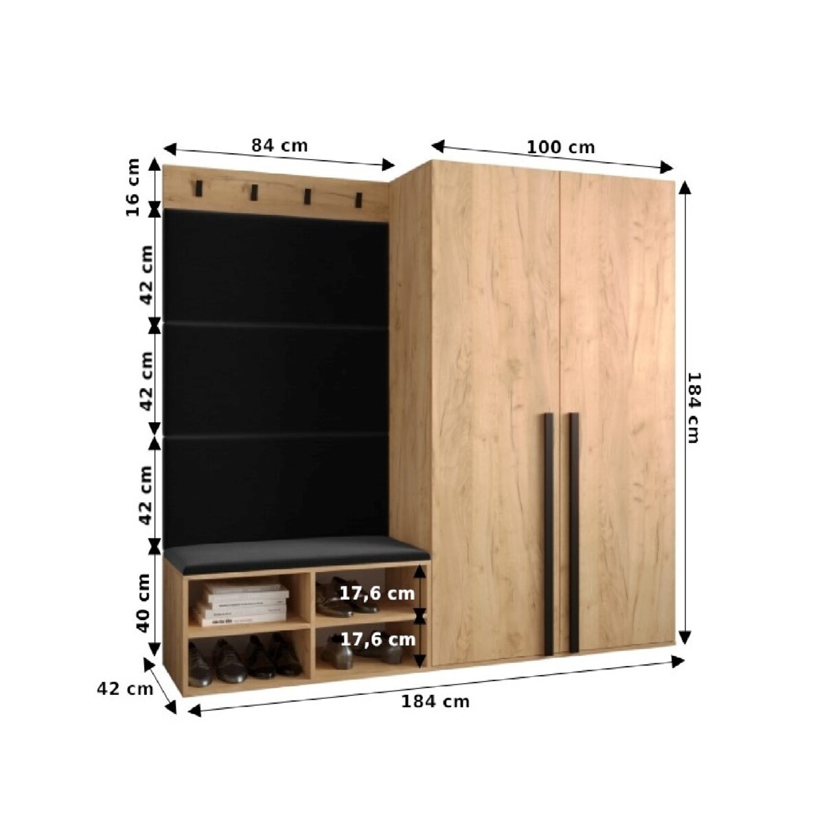 Garderoba do przedpokoju Abiks MIRO 5 biały+manila16