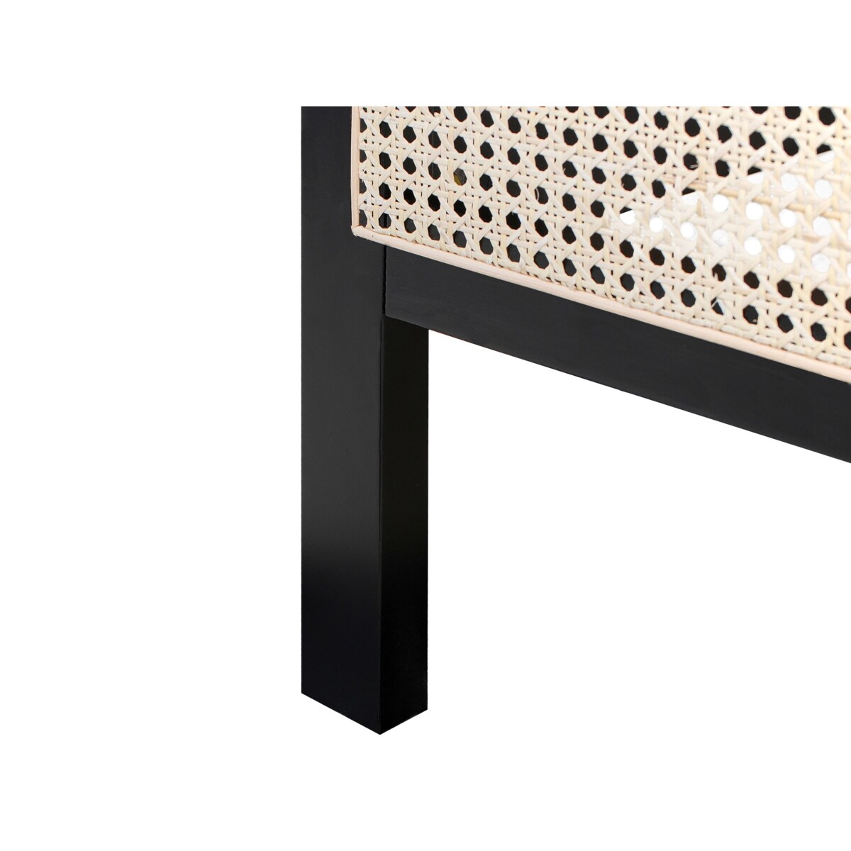 Łóżko Drewno sosnowe SALERNAS 140 x 200 cm Czarny