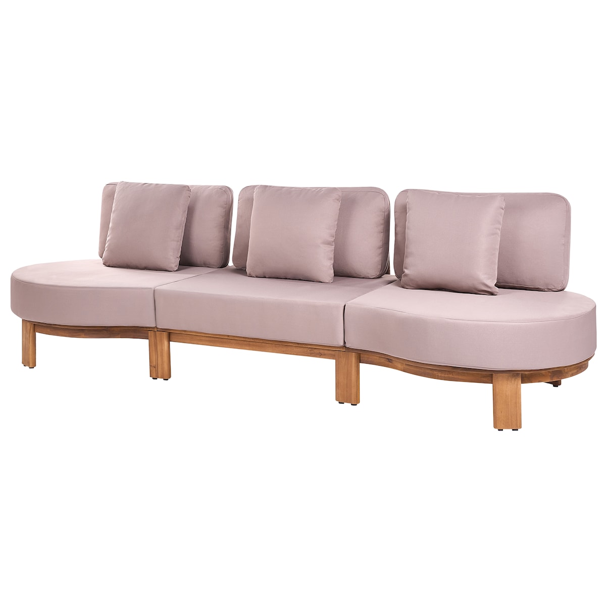 Sofa ogrodowa ze stolikiem dla 5 osób ARZELLO Drewno akacjowe Jasnobrązowy